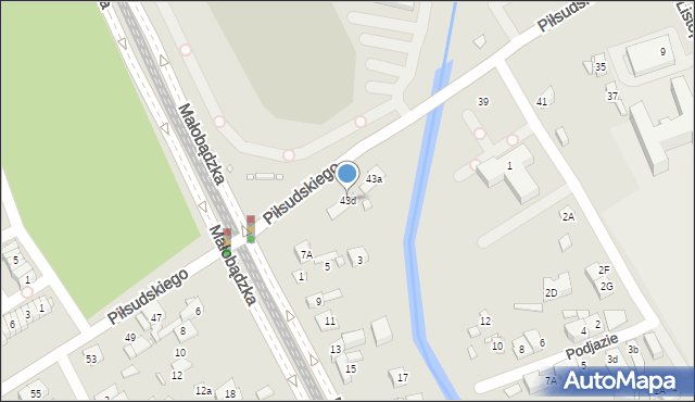 Będzin, Piłsudskiego Józefa, marsz., 43d, mapa Będzin