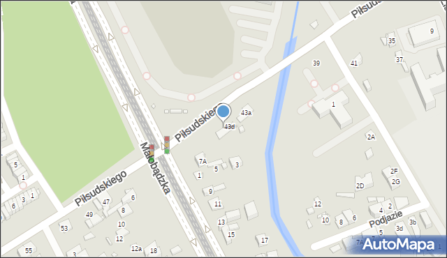 Będzin, Piłsudskiego Józefa, marsz., 43e, mapa Będzin