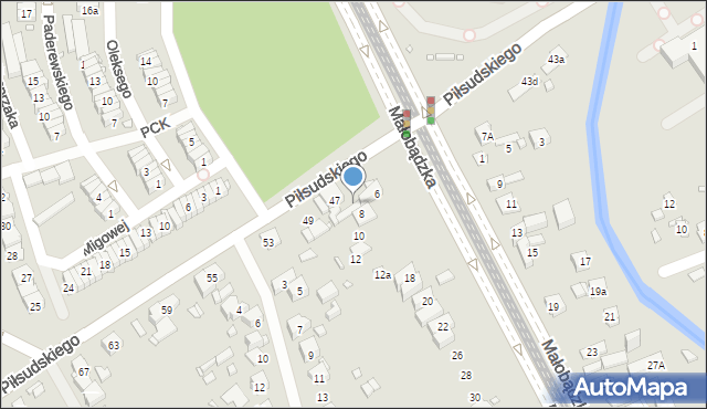 Będzin, Piłsudskiego Józefa, marsz., 47a, mapa Będzin