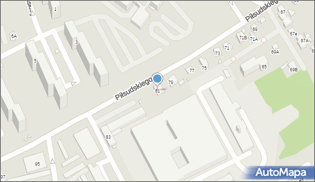 Będzin, Piłsudskiego Józefa, marsz., 81, mapa Będzin