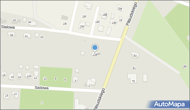 Bełchatów, Piłsudskiego Józefa, marsz., 116, mapa Bełchatów