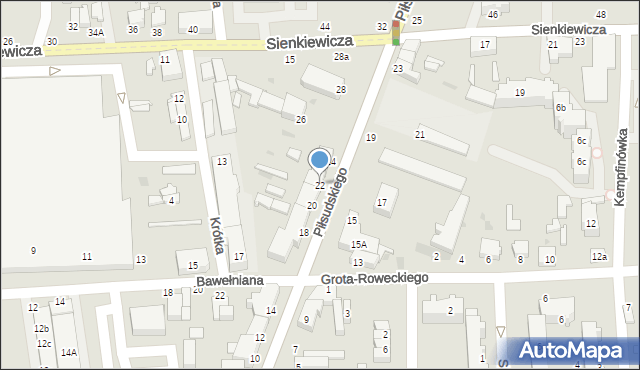 Bełchatów, Piłsudskiego Józefa, marsz., 22, mapa Bełchatów