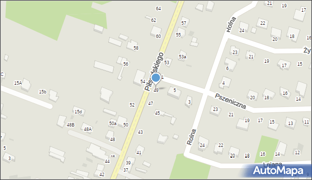 Bełchatów, Piłsudskiego Józefa, marsz., 49, mapa Bełchatów