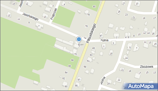 Bełchatów, Piłsudskiego Józefa, marsz., 72, mapa Bełchatów