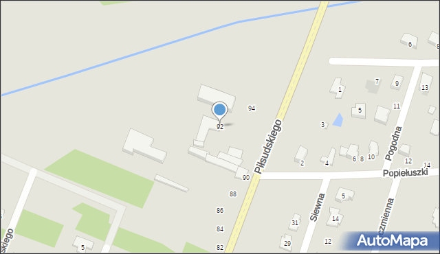 Bełchatów, Piłsudskiego Józefa, marsz., 92, mapa Bełchatów