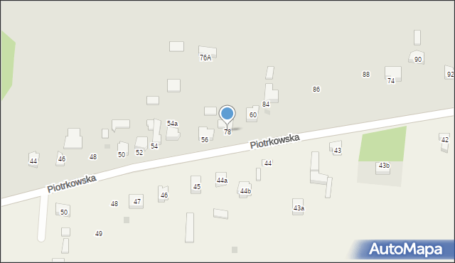 Bełchatów, Piotrkowska, 78, mapa Bełchatów
