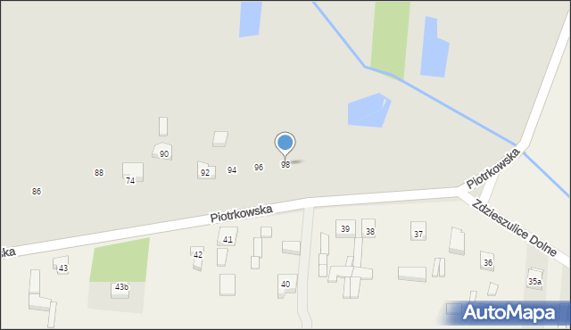 Bełchatów, Piotrkowska, 98, mapa Bełchatów