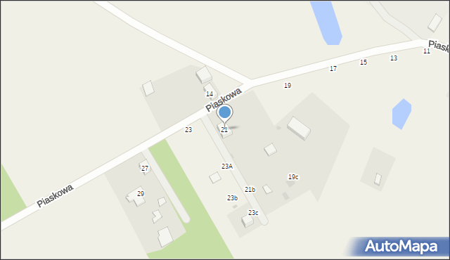 Biała, Piaskowa, 21, mapa Biała