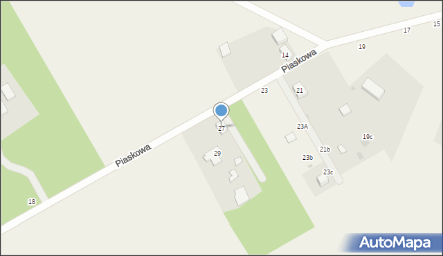 Biała, Piaskowa, 27, mapa Biała