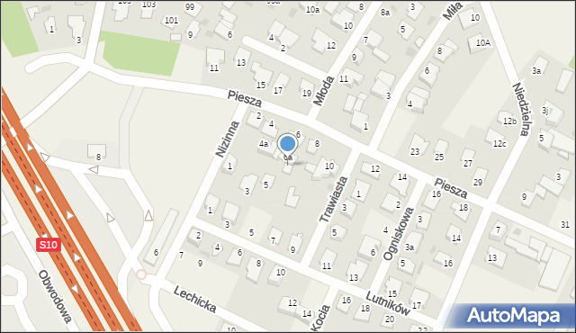 Białe Błota, Piesza, 6b, mapa Białe Błota