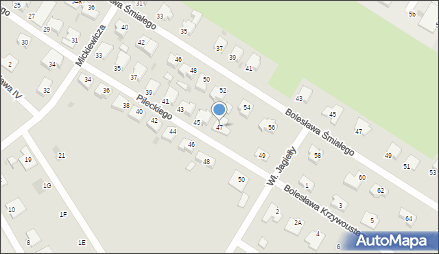 Białogard, Pileckiego Witolda, rtm., 47, mapa Białogard