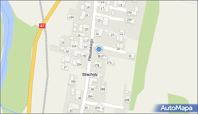 Biały Dunajec, Piłsudskiego Józefa, marsz., 35, mapa Biały Dunajec