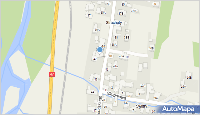 Biały Dunajec, Piłsudskiego Józefa, marsz., 42A, mapa Biały Dunajec