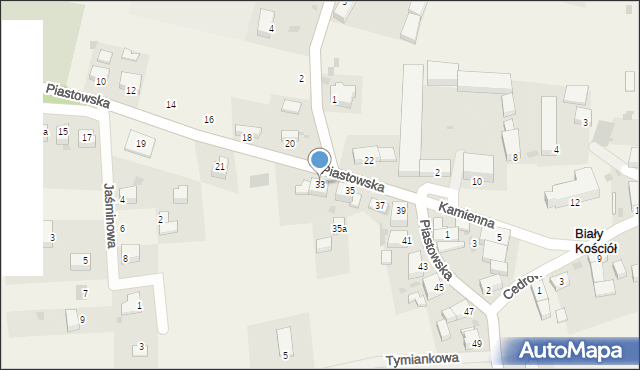 Biały Kościół, Piastowska, 33, mapa Biały Kościół