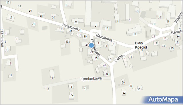 Biały Kościół, Piastowska, 43, mapa Biały Kościół