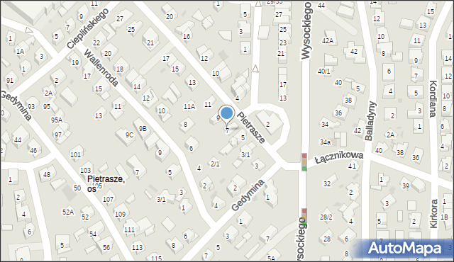 Białystok, Pietrasze, 7, mapa Białegostoku
