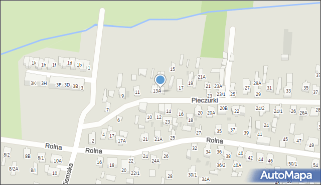 Białystok, Pieczurki, 13B, mapa Białegostoku