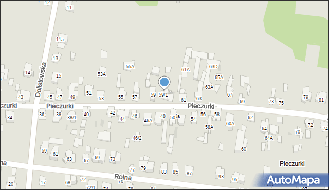 Białystok, Pieczurki, 59/1, mapa Białegostoku