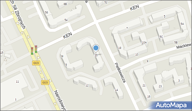 Białystok, Pietkiewicza Michała, 10, mapa Białegostoku