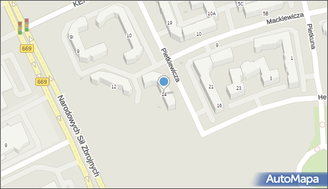 Białystok, Pietkiewicza Michała, 14, mapa Białegostoku