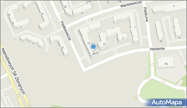 Białystok, Pietkiewicza Michała, 16, mapa Białegostoku