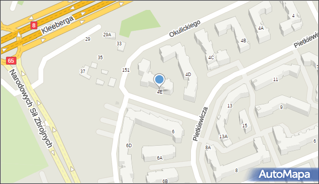 Białystok, Pietkiewicza Michała, 4E, mapa Białegostoku