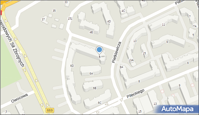 Białystok, Pietkiewicza Michała, 6, mapa Białegostoku