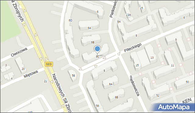 Białystok, Pietkiewicza Michała, 6C, mapa Białegostoku