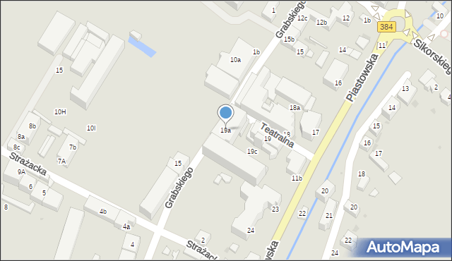 Bielawa, Piastowska, 19a, mapa Bielawa