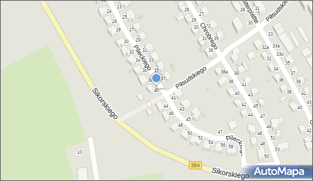 Bielawa, Pileckiego Witolda, rtm., 40, mapa Bielawa