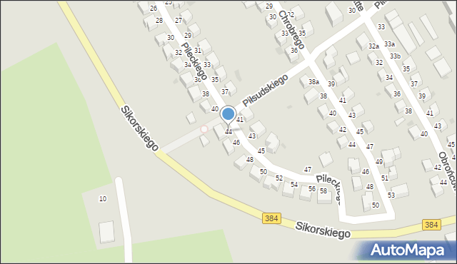 Bielawa, Pileckiego Witolda, rtm., 44, mapa Bielawa