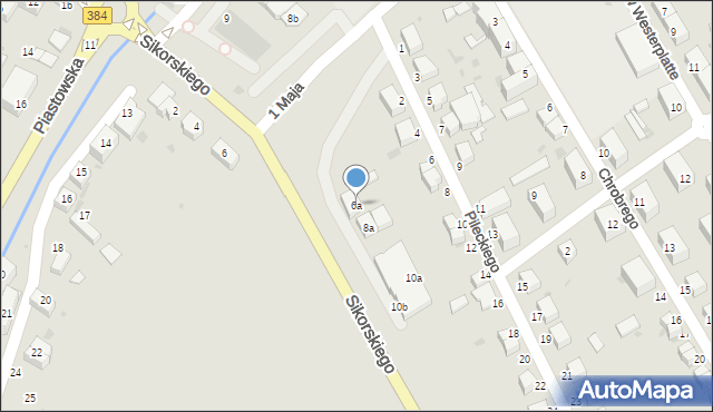 Bielawa, Pileckiego Witolda, rtm., 6a, mapa Bielawa