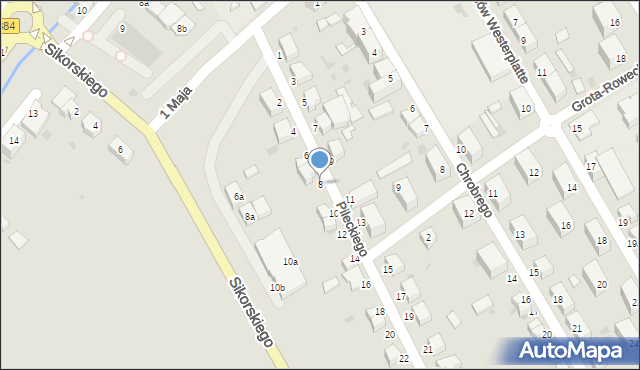 Bielawa, Pileckiego Witolda, rtm., 8, mapa Bielawa