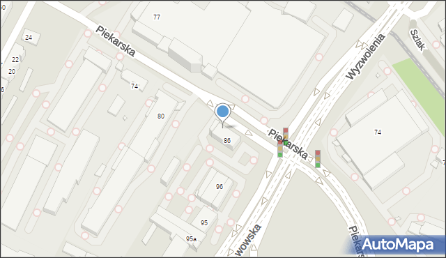 Bielsko-Biała, Piekarska, 86p, mapa Bielsko-Białej