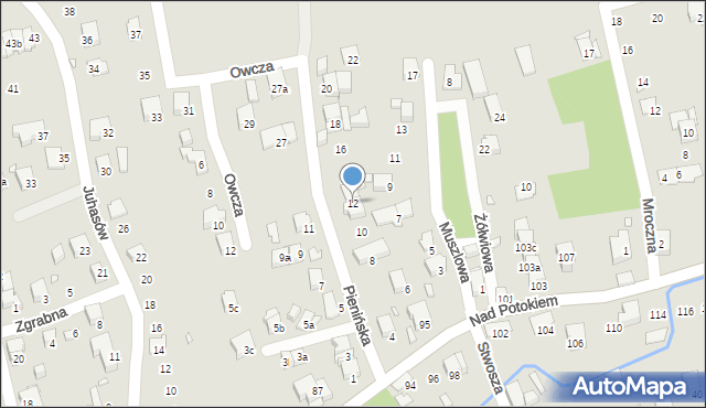 Bielsko-Biała, Pienińska, 12, mapa Bielsko-Białej