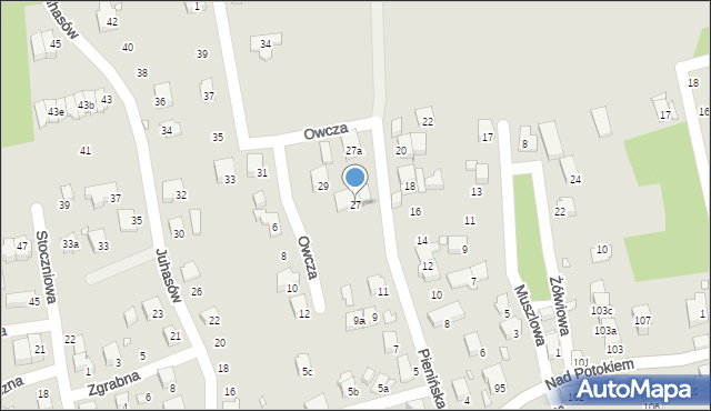 Bielsko-Biała, Pienińska, 27, mapa Bielsko-Białej