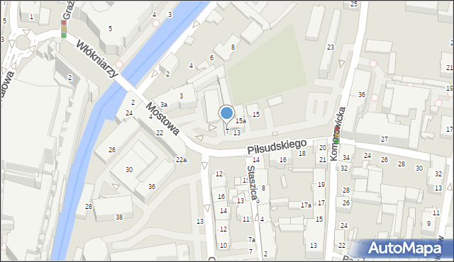 Bielsko-Biała, Piłsudskiego Józefa, marsz., 7, mapa Bielsko-Białej