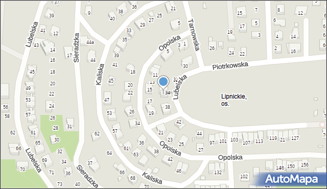 Bielsko-Biała, Piotrkowska, 36, mapa Bielsko-Białej