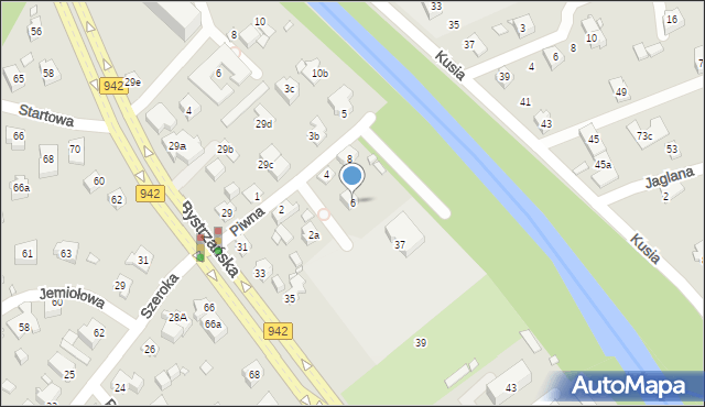 Bielsko-Biała, Piwna, 6, mapa Bielsko-Białej