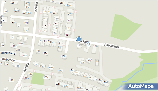 Bielsko-Biała, Pileckiego Witolda, rtm., 14, mapa Bielsko-Białej