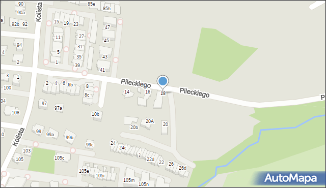 Bielsko-Biała, Pileckiego Witolda, rtm., 18, mapa Bielsko-Białej