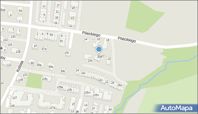 Bielsko-Biała, Pileckiego Witolda, rtm., 20A, mapa Bielsko-Białej