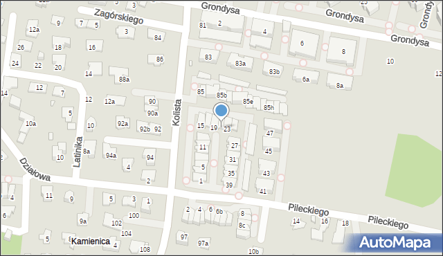 Bielsko-Biała, Pileckiego Witolda, rtm., 21, mapa Bielsko-Białej