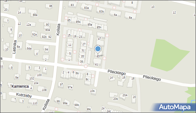 Bielsko-Biała, Pileckiego Witolda, rtm., 43, mapa Bielsko-Białej