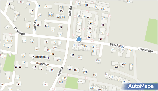 Bielsko-Biała, Pileckiego Witolda, rtm., 4a, mapa Bielsko-Białej