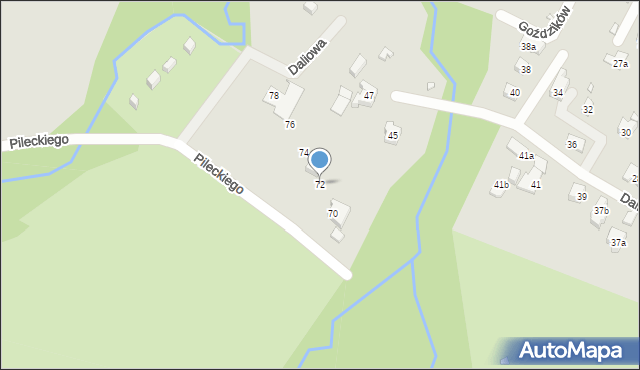 Bielsko-Biała, Pileckiego Witolda, rtm., 72, mapa Bielsko-Białej