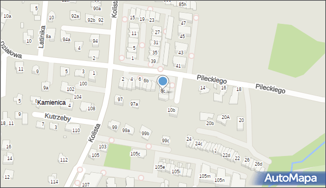 Bielsko-Biała, Pileckiego Witolda, rtm., 8d, mapa Bielsko-Białej