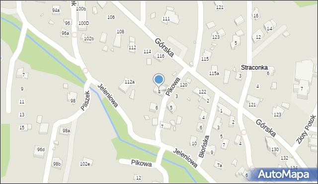 Bielsko-Biała, Pikowa, 4, mapa Bielsko-Białej