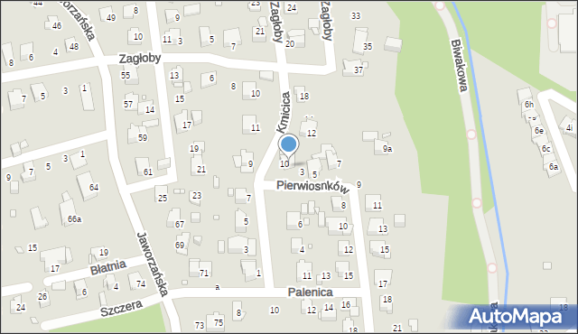 Bielsko-Biała, Pierwiosnków, 1, mapa Bielsko-Białej