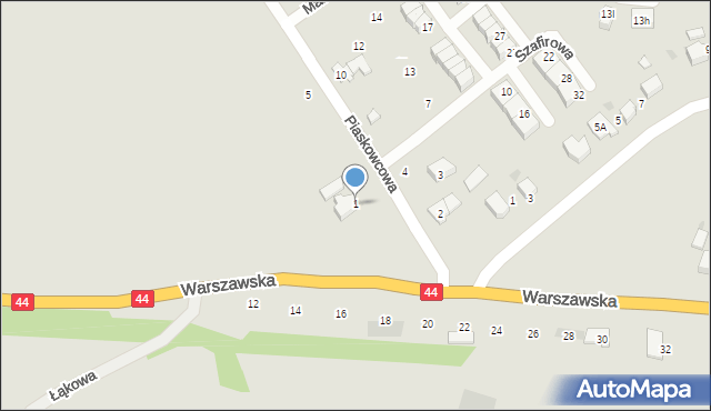 Bieruń, Piaskowcowa, 1, mapa Bieruń